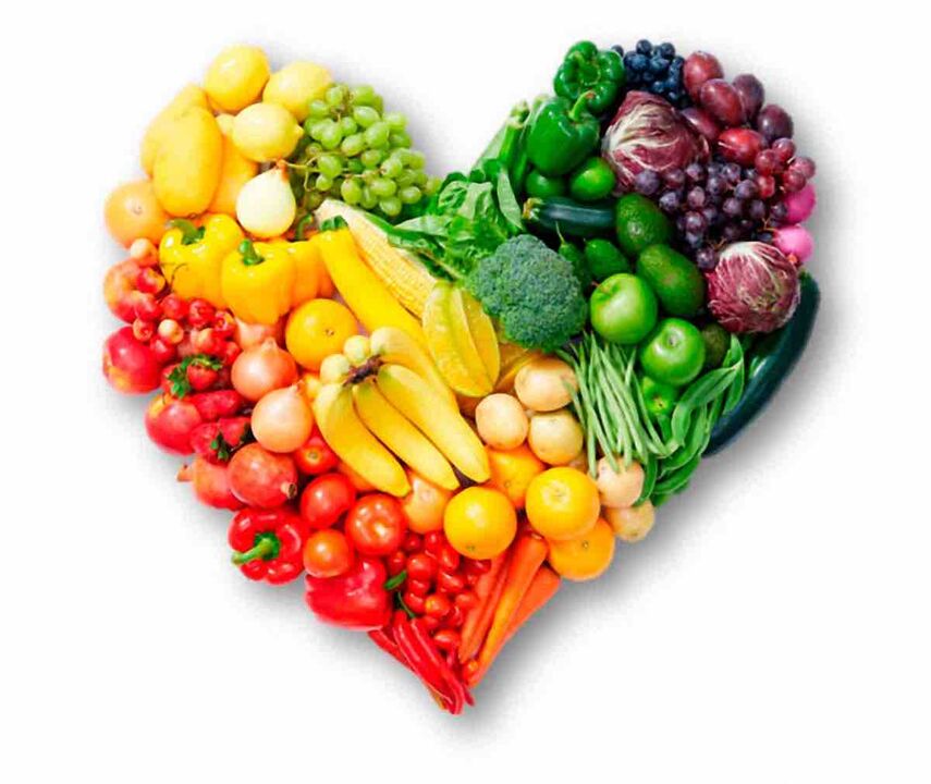 Une variété de légumes et de fruits pour le régime préféré